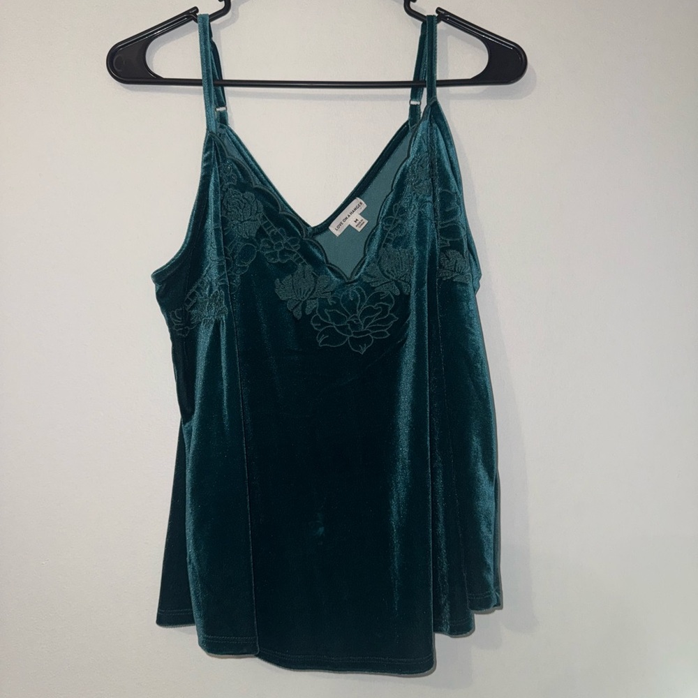 Love on a Hanger Green Embellished Fitted Camisole